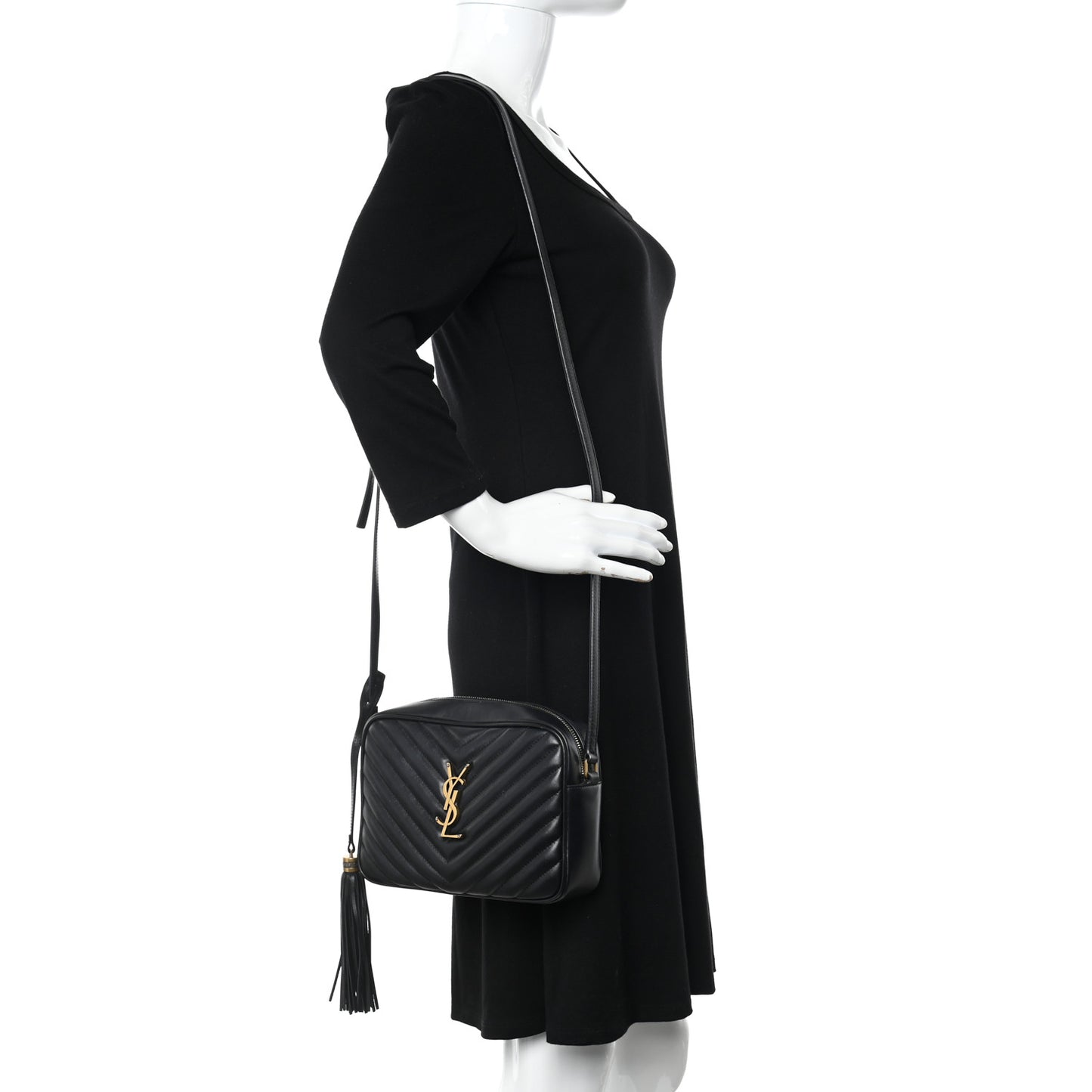 Calfskin Matelasse Monogram Lou Camera Bag Black