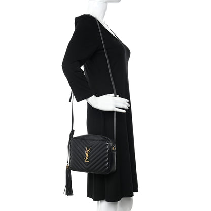 Saint Laurent Calfskin Matelasse Monogram Lou Camera Bag Black 2 of 10