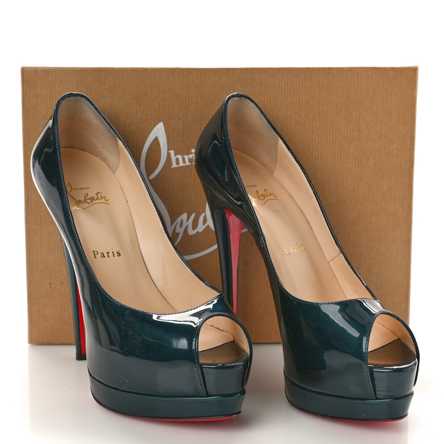 Christian Louboutin Patent Palais Royal 140 Pumps 39 Teal 13 of 13