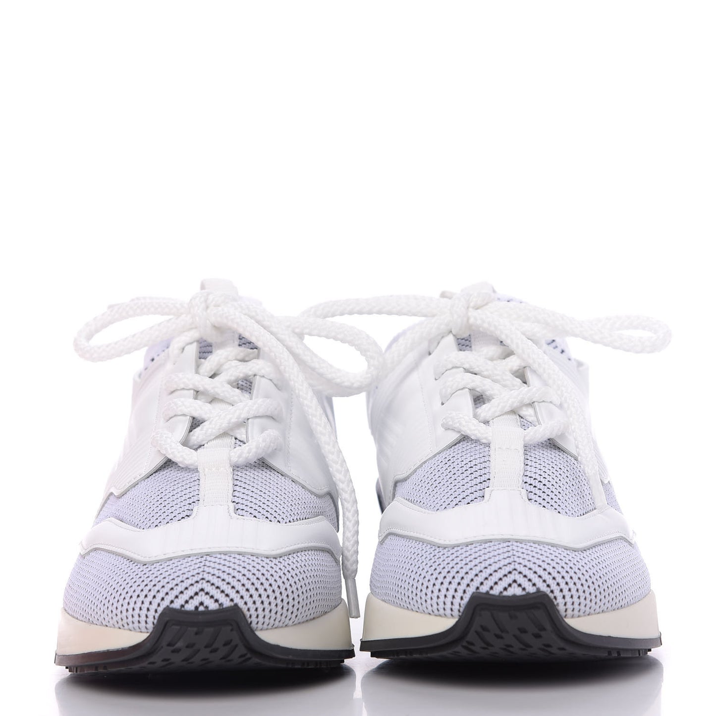 Calfskin Womens Athlete Sneakers 37 White Multicolor