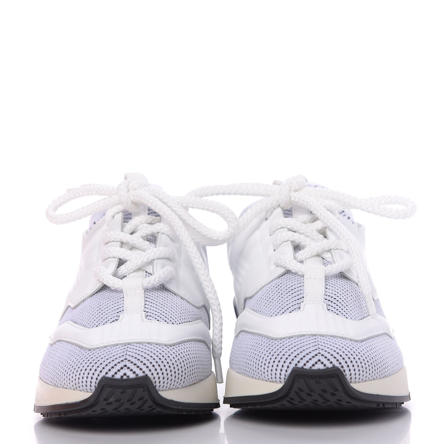Hermes Calfskin Womens Athlete Sneakers 37 White Multicolor 3 of 10