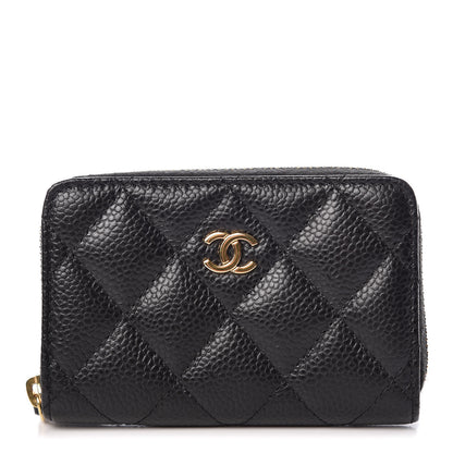 Chanel Caviar Quilted Zip Coin Purse Black 1 of 8