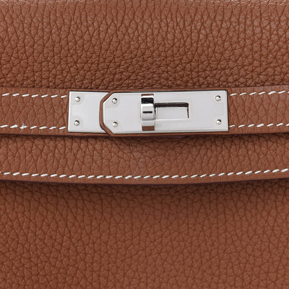 Hermes Taurillon Clemence Kelly Amazone Ado Backpack 22 Gold Bleu Zellige Caramel 8 of 11