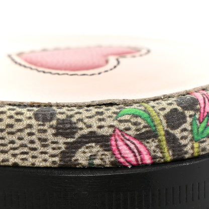 Gucci GG Supreme Monogram Flora Womens Princetown Slippers 36 Beige Ebony Multicolor Rosso 10 of 14
