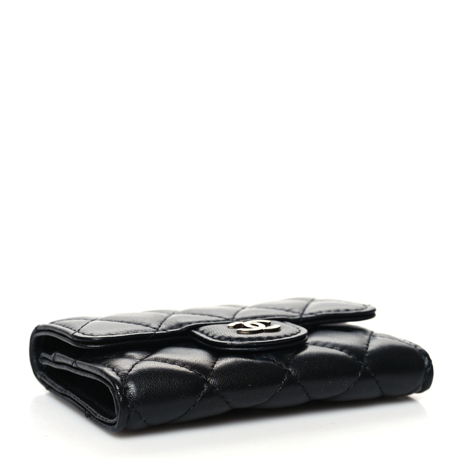 Chanel Lambskin Quilted Flap Card Holder Wallet Black 4 of 11
