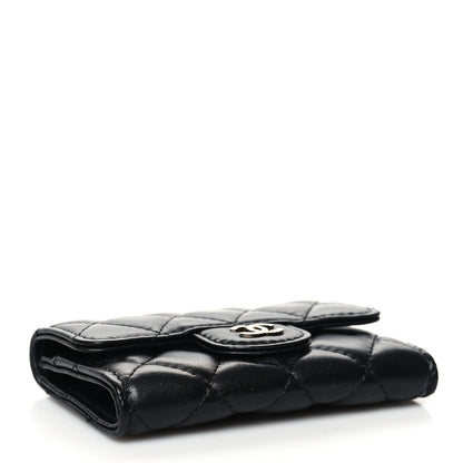 Chanel Lambskin Quilted Flap Card Holder Wallet Black 4 of 11