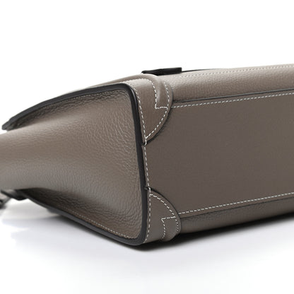 Celine Drummed Calfskin Nano Luggage Souris 9 of 11