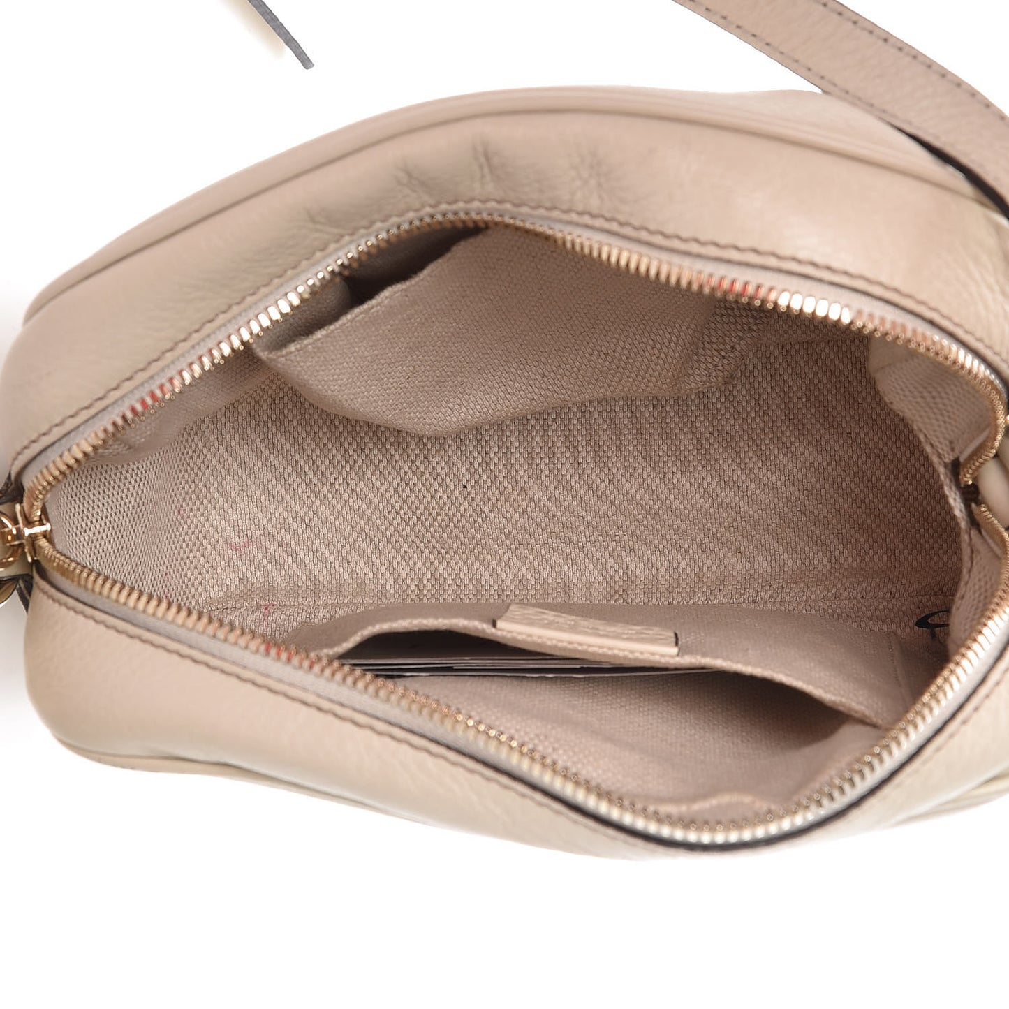 Pebbled Calfskin Small Soho Disco Bag Off White