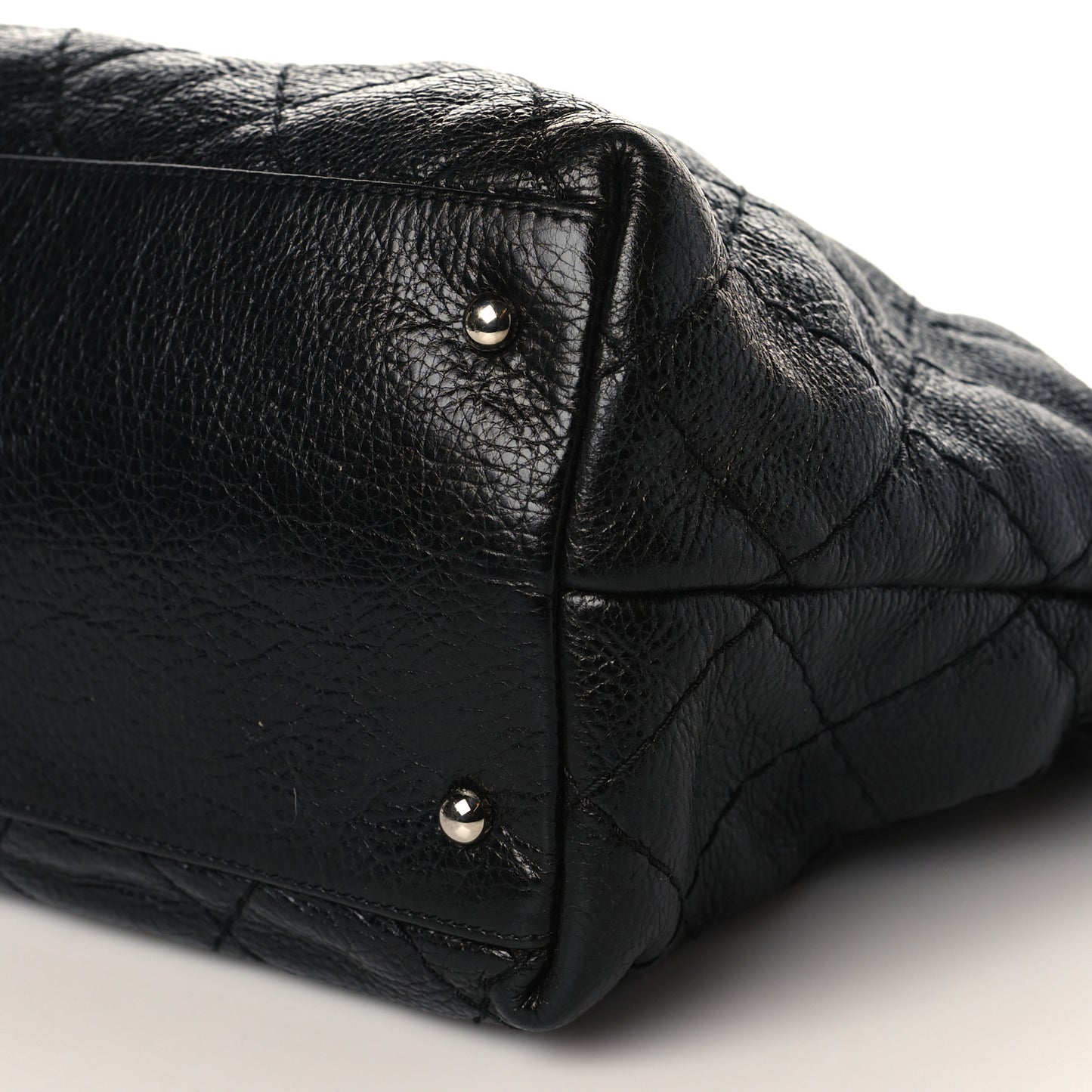 Glazed Calfskin Large On The Road Tote Black