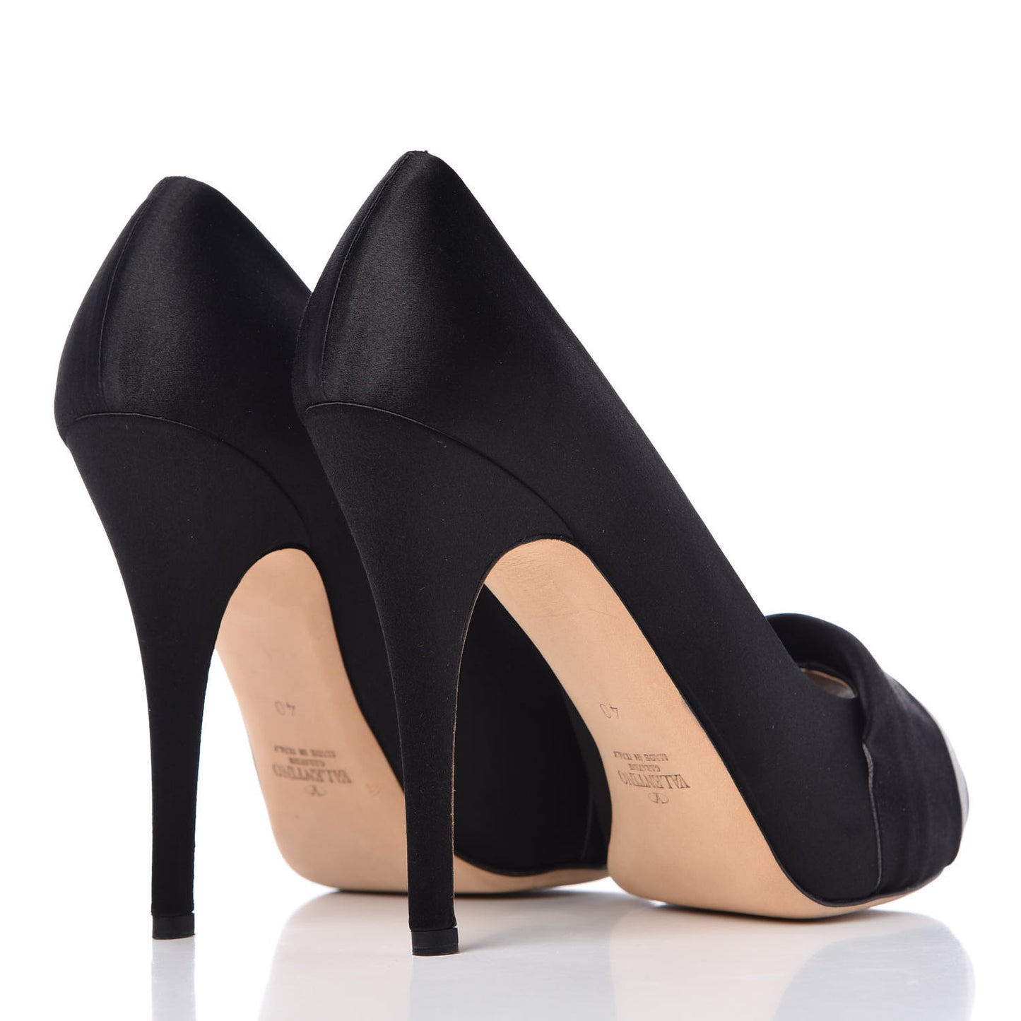 Satin Peep Toe Pumps 40 Black