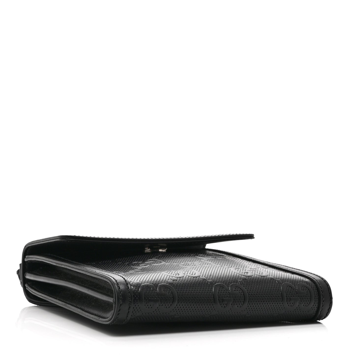 Calfskin GG Tennis Embossed Messenger Bag Black