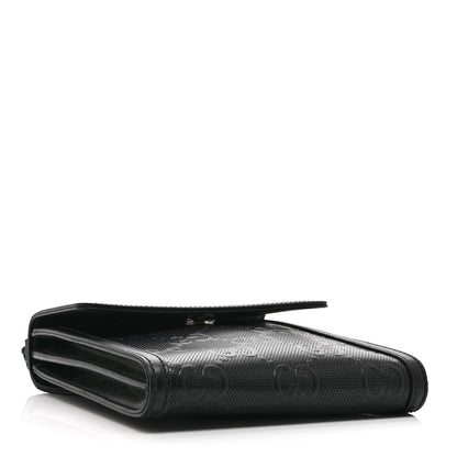 Gucci Calfskin GG Tennis Embossed Messenger Bag Black 4 of 11