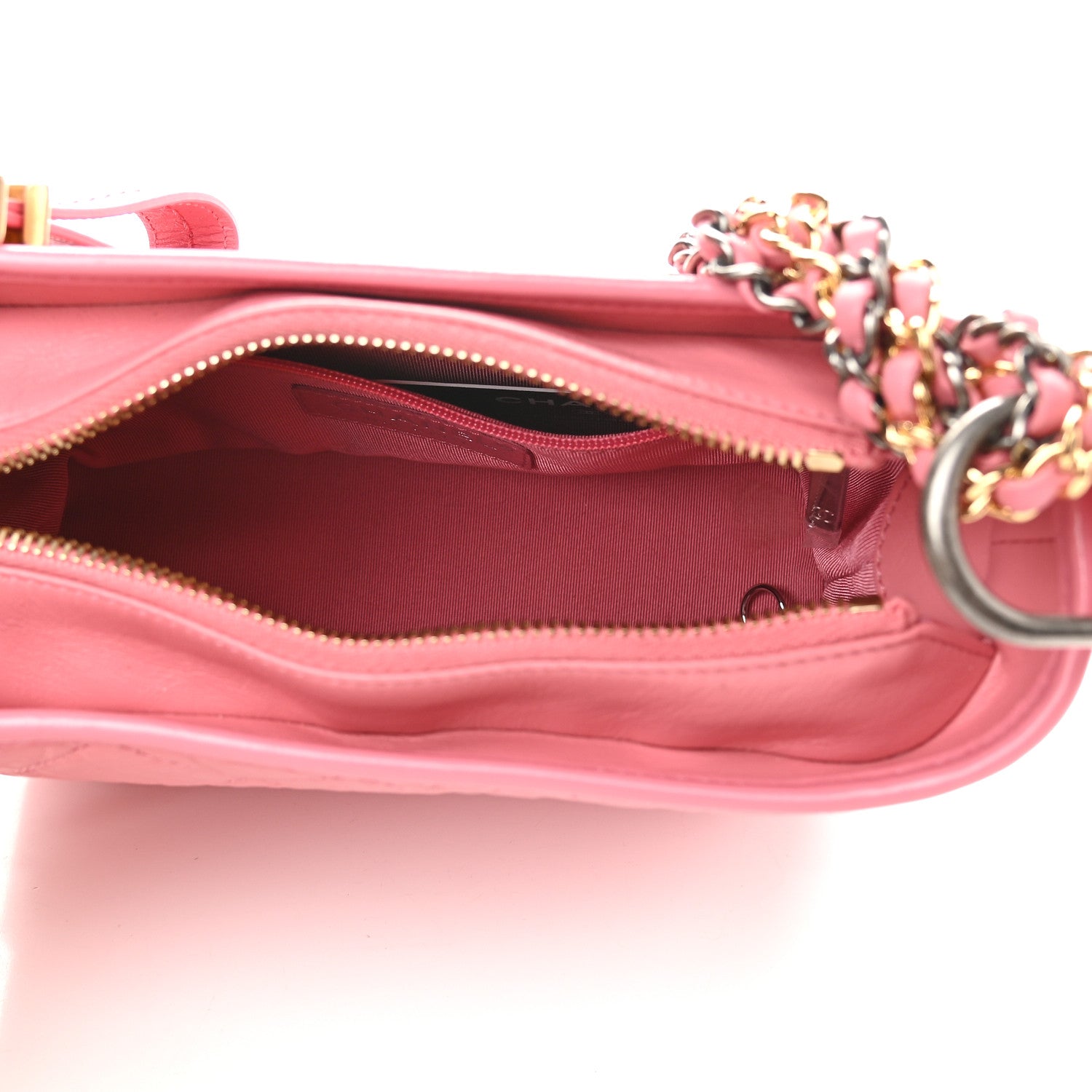 Chanel Aged Calfskin Quilted Small Gabrielle Hobo Rose 5 of 9
