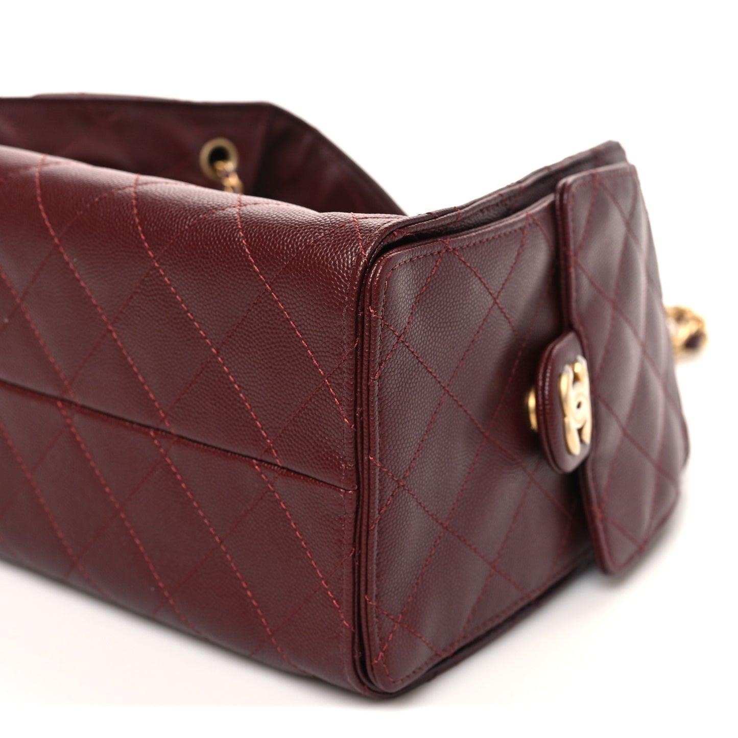 Caviar Quilted Small Chanel 25 Handbag Burgundy