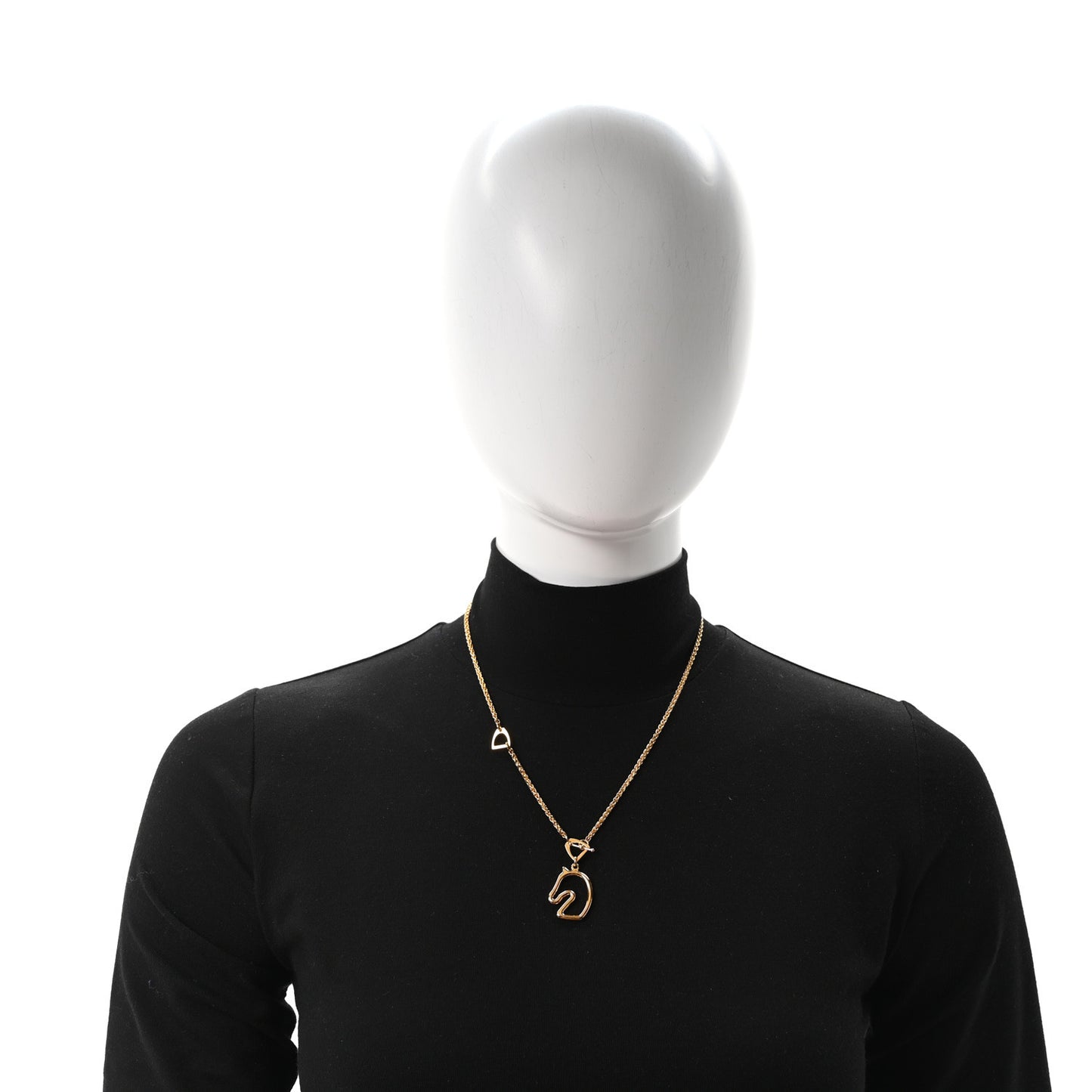 Lacquered Metal Small Tonnerre Necklace Black Gold