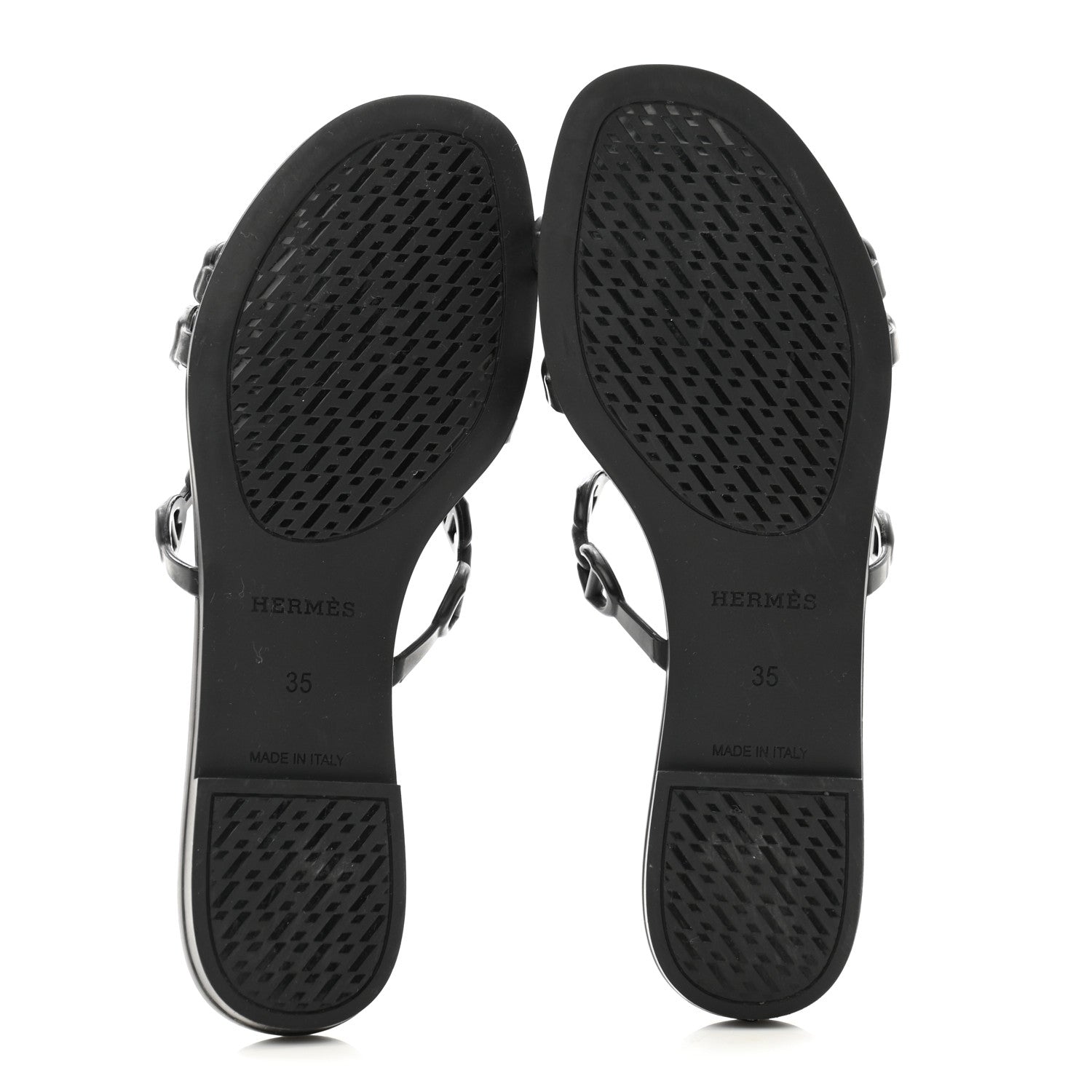 Hermes Rubber Chaine d'Ancre Rivage Sandals 35 Black 6 of 8