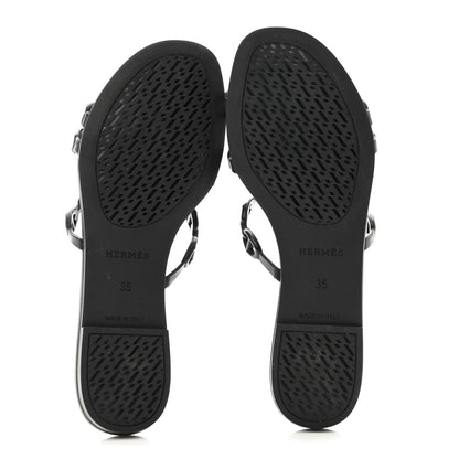 Hermes Rubber Chaine d'Ancre Rivage Sandals 35 Black 6 of 8