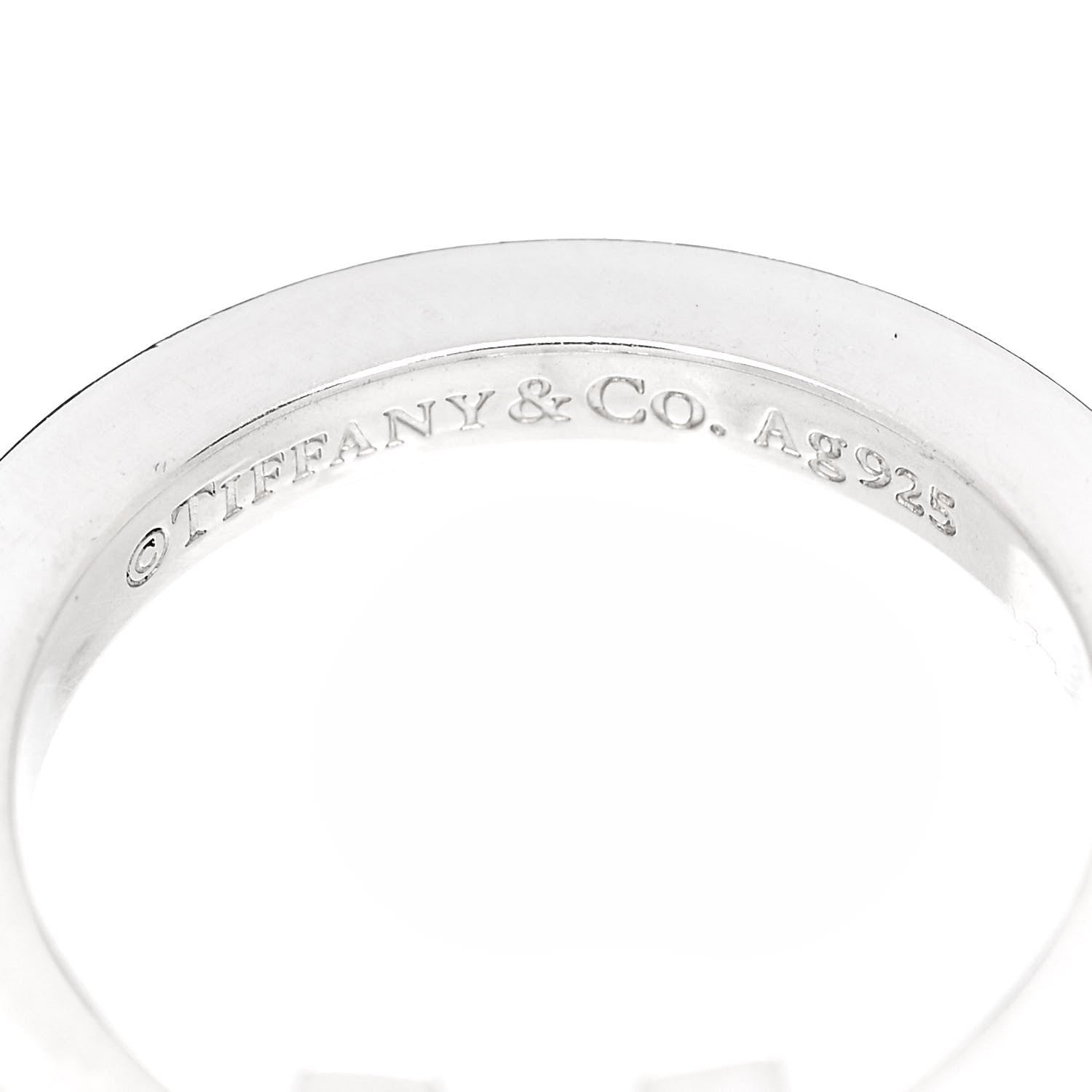 Tiffany Sterling Silver T Square Ring 52 6 4 of 5