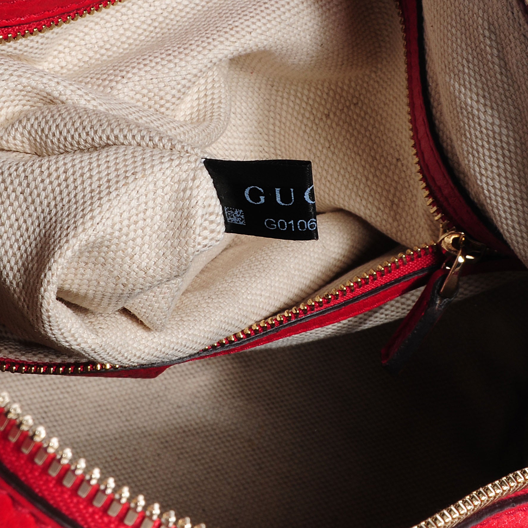 Gucci Pebbled Calfskin Medium Soho Boston Red 8 of 8