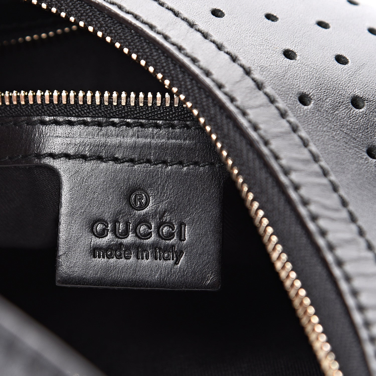 Gucci Perforated Calfskin Reins Hobo Black 5 of 13