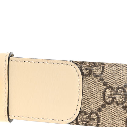 Gucci GG Supreme Monogram Matte Plutone Calfskin Double G 40mm Belt 100 40 Beige Ebony Mystic White 7 of 11