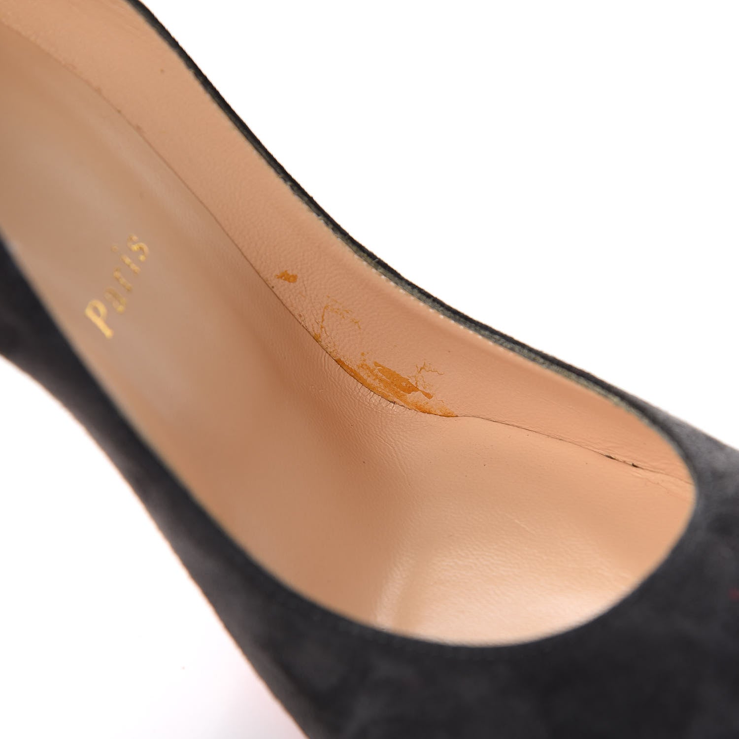 Christian Louboutin Veau Velours Pigalle Follies 100 Pumps 37 Charbon 8 of 10