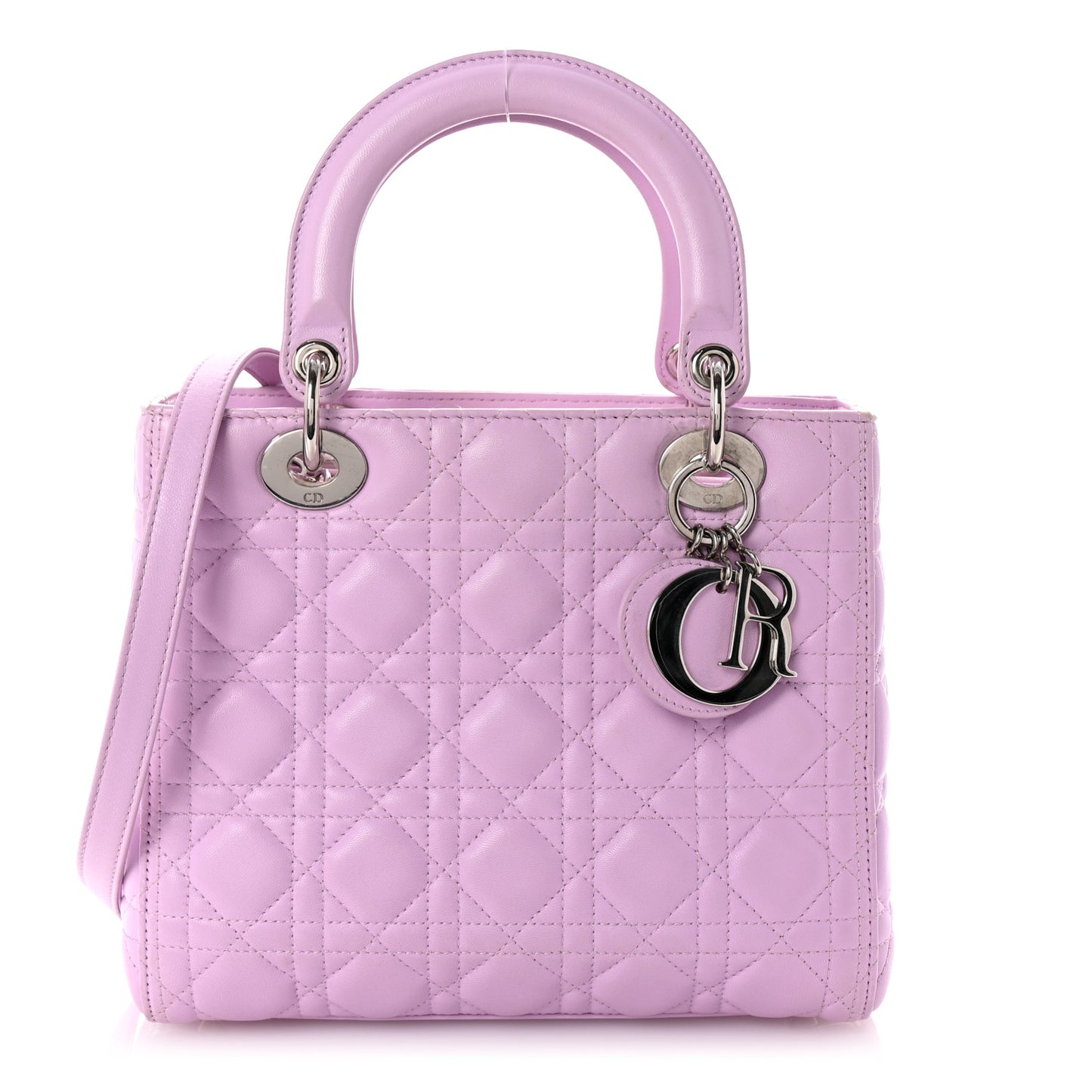 Lambskin Cannage Medium Lady Dior Purple