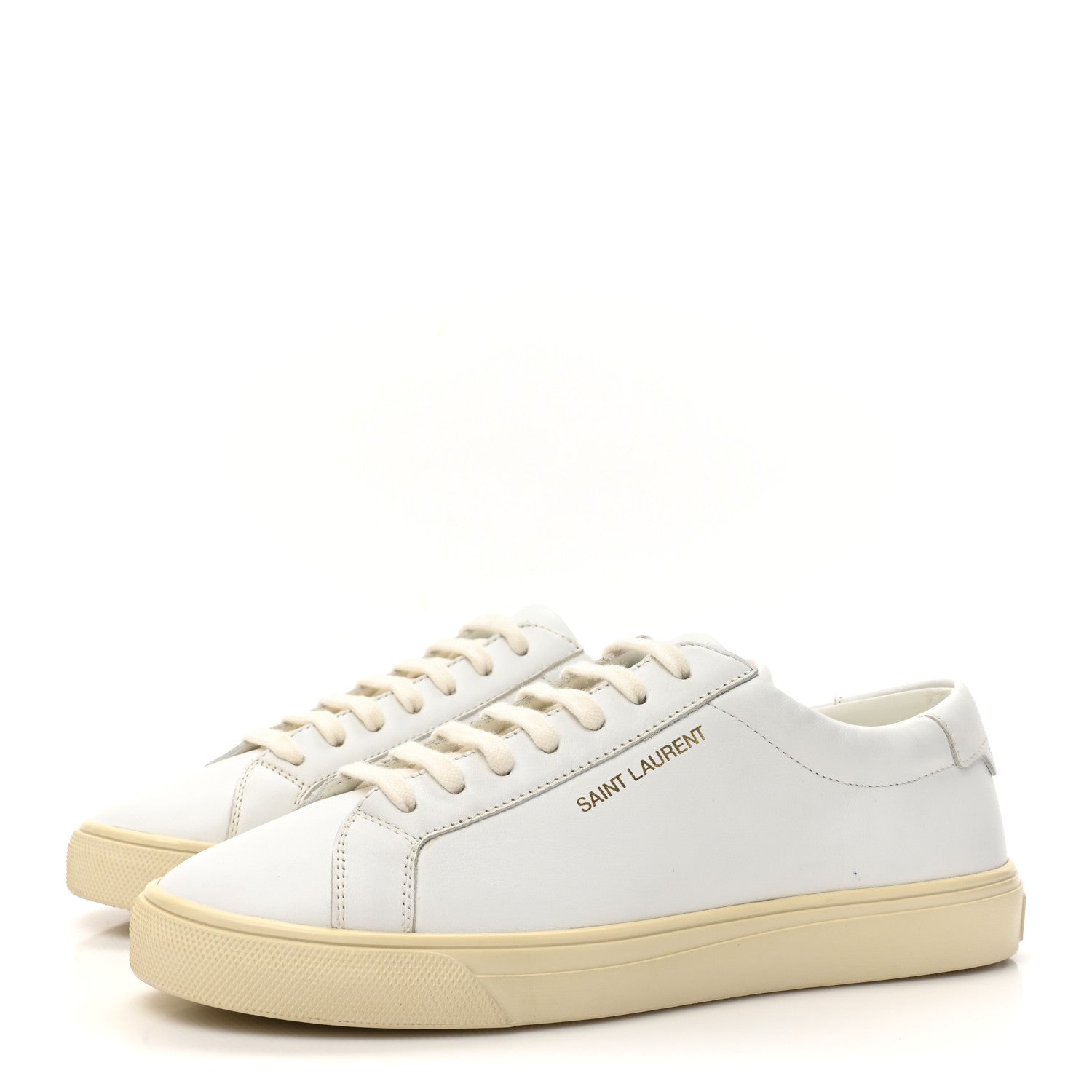 Saint Laurent Calfskin Andy Low Top Sneakers 35 Blanc Optique 4 of 10