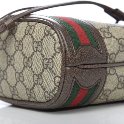 Gucci GG Supreme Monogram Web Mini Ophidia Bucket Bag Brown 9 of 10