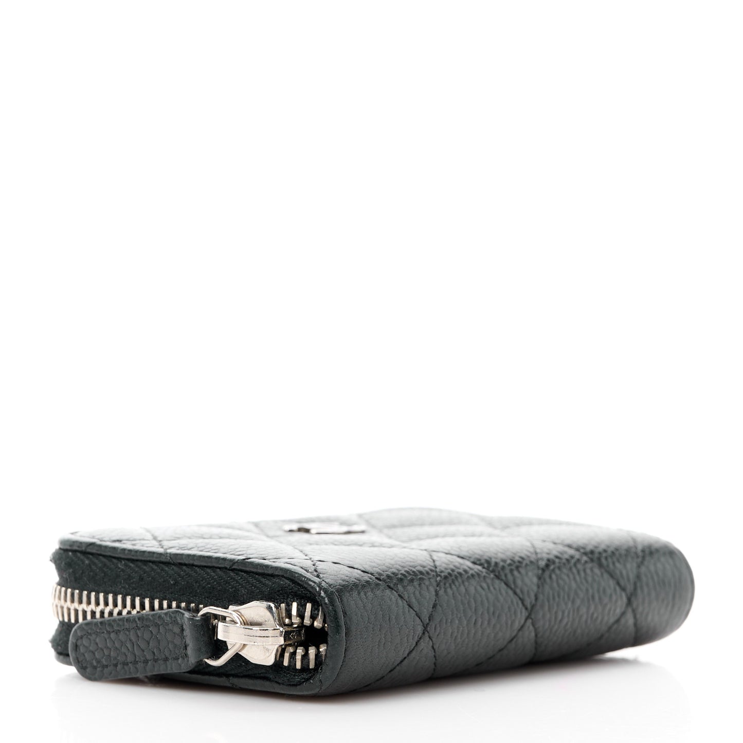 Caviar Quilted Zip Coin Purse Black