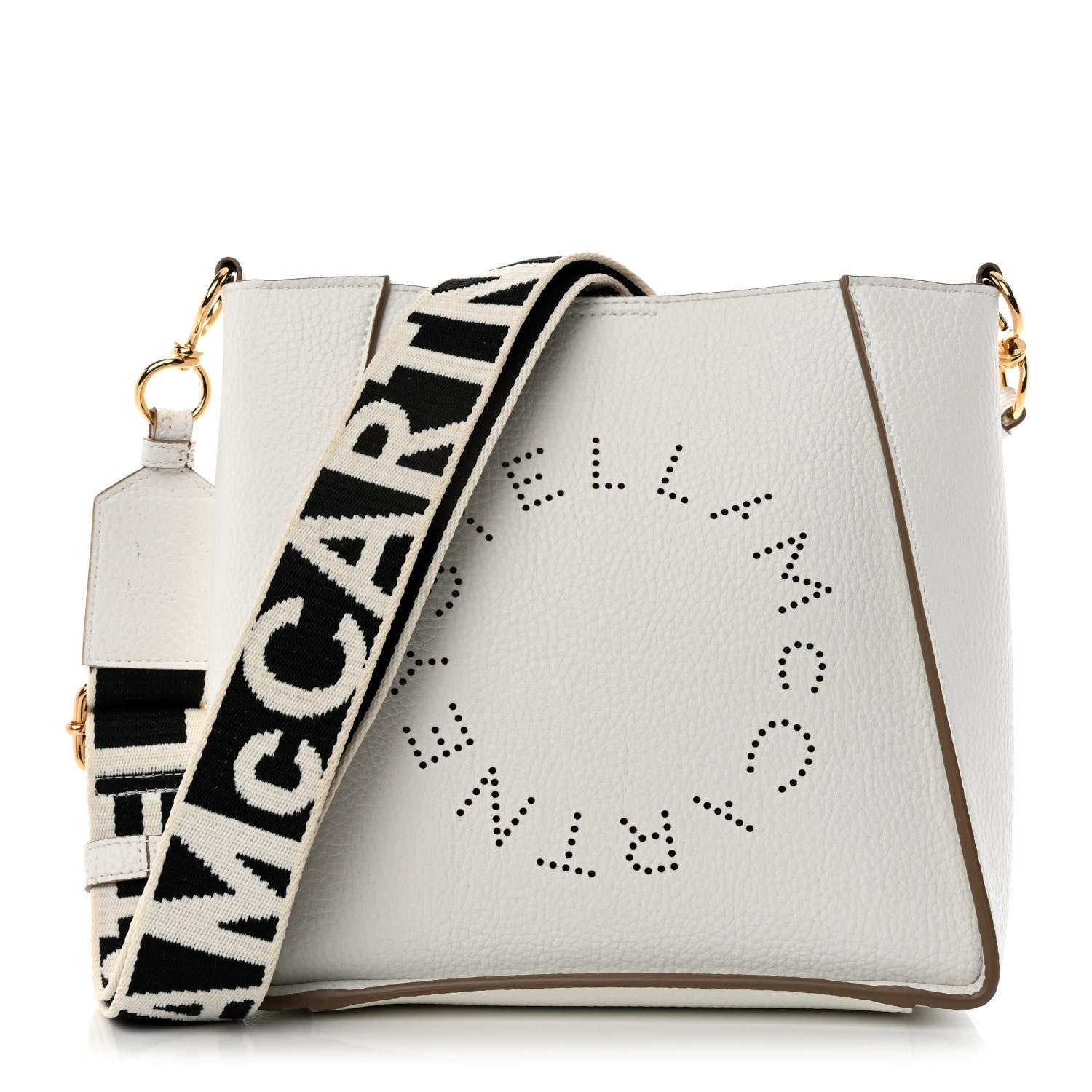 Stella McCartney Eco Alter Nappa Perforated Logo Mini Crossbody White 1 of 12