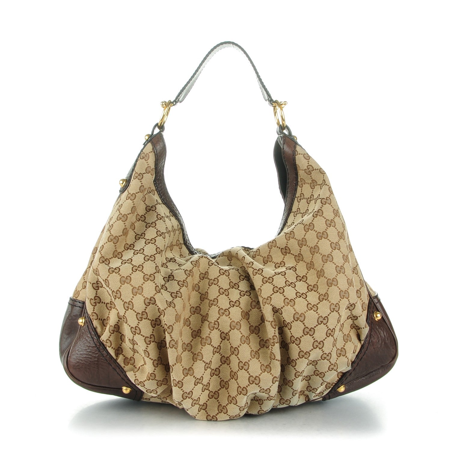 Gucci Monogram Large Jockey Hobo Dark Brown 1 of 7