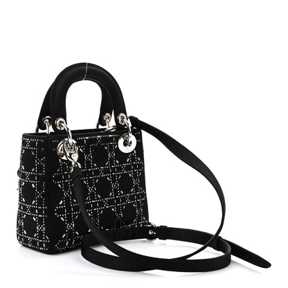 Christian Dior Satin Crystal Cannage Mini Lady Dior Black 3 of 11
