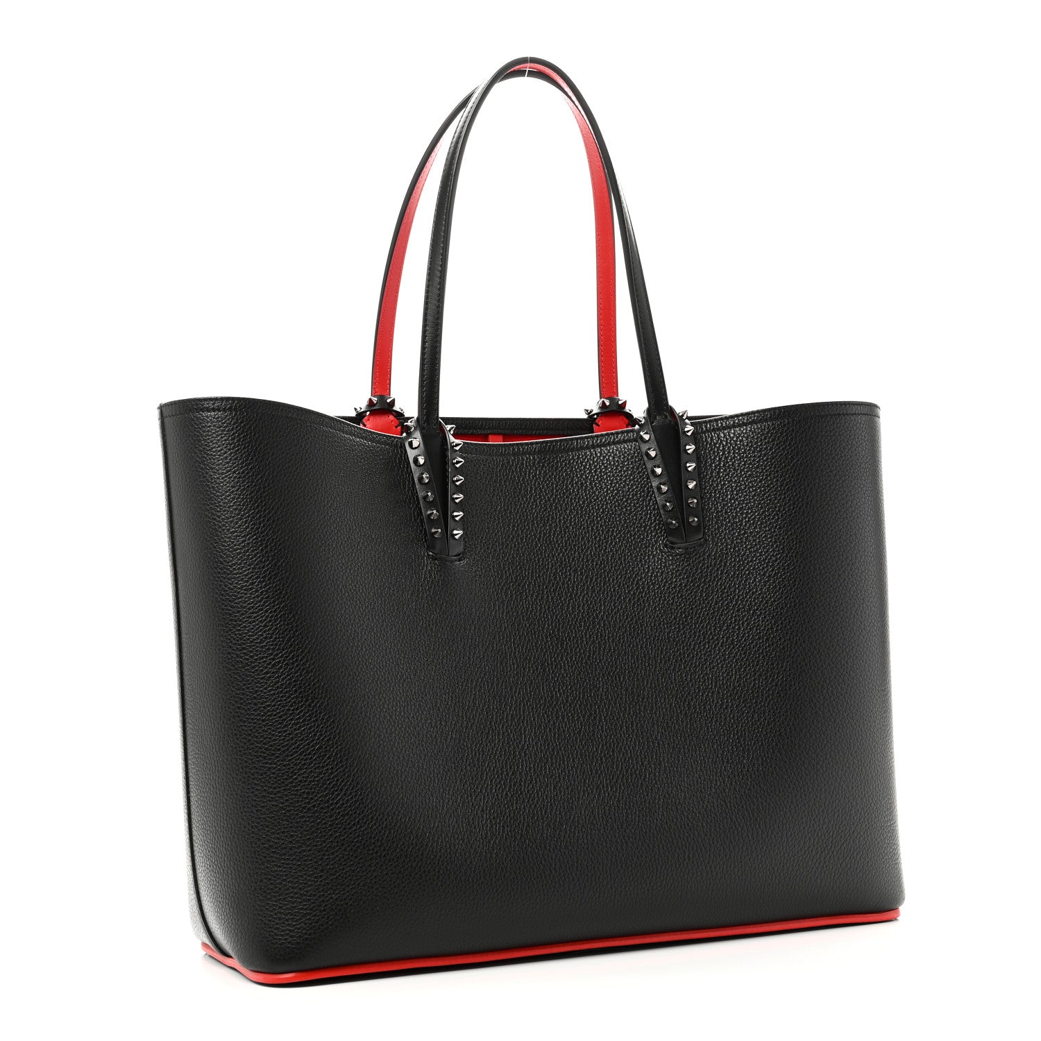 Christian Louboutin Calfskin Spikes East West Cabata Tote Black 4 of 11