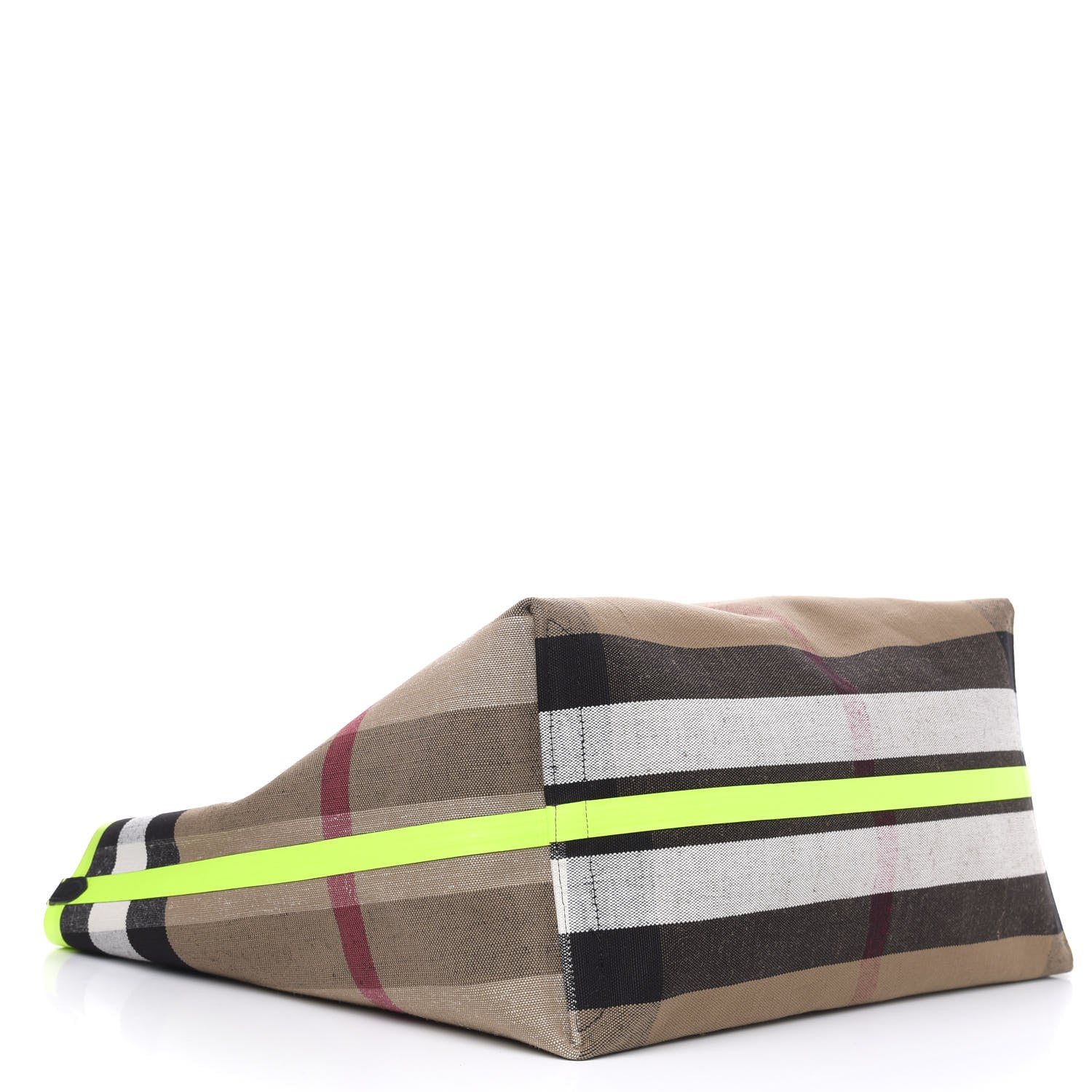 Burberry Canvas Mega Check Extra Large The Giant Reversible Tote Black Neon Yellow 6 of 18