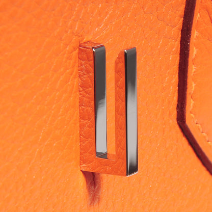 Hermes Taurillon Clemence Birkin 35 Feu Orange 14 of 29