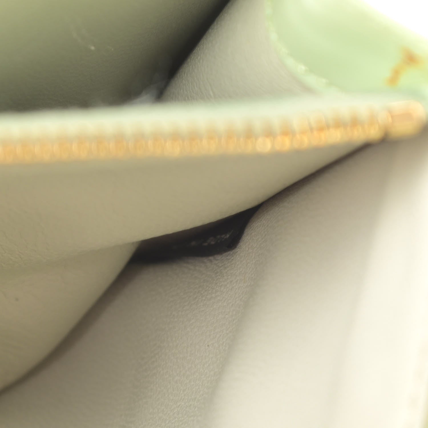 Prada Vernice Metal Bar Chain Wallet Light Green 7 of 16