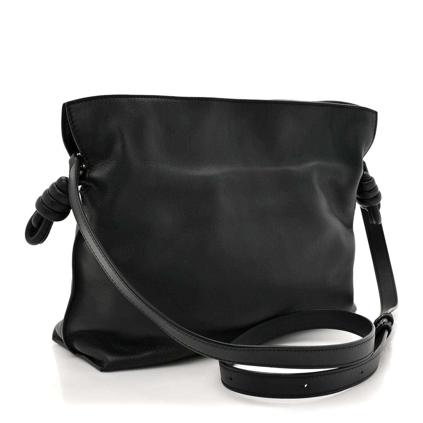 Nappa Medium Flamenco Knot Bag Black