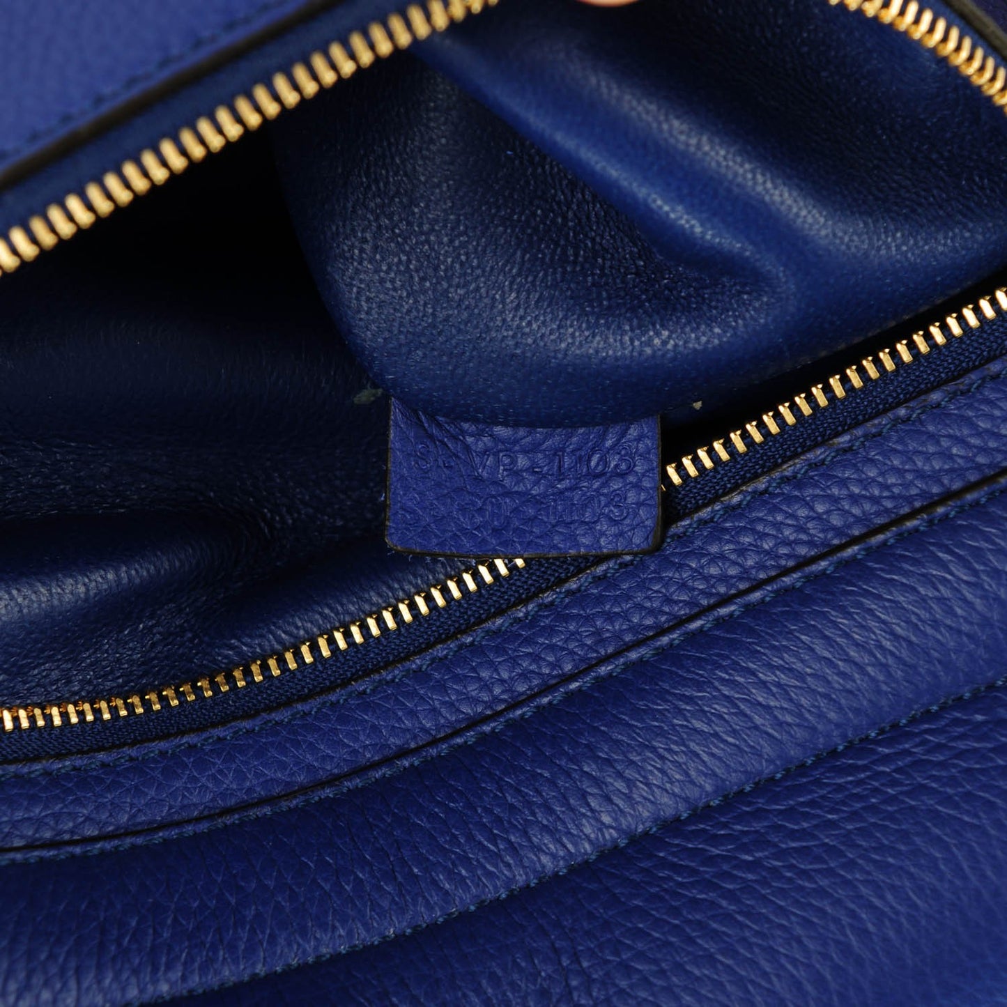 Drummed Calfskin Suede Medium Trapeze Indigo