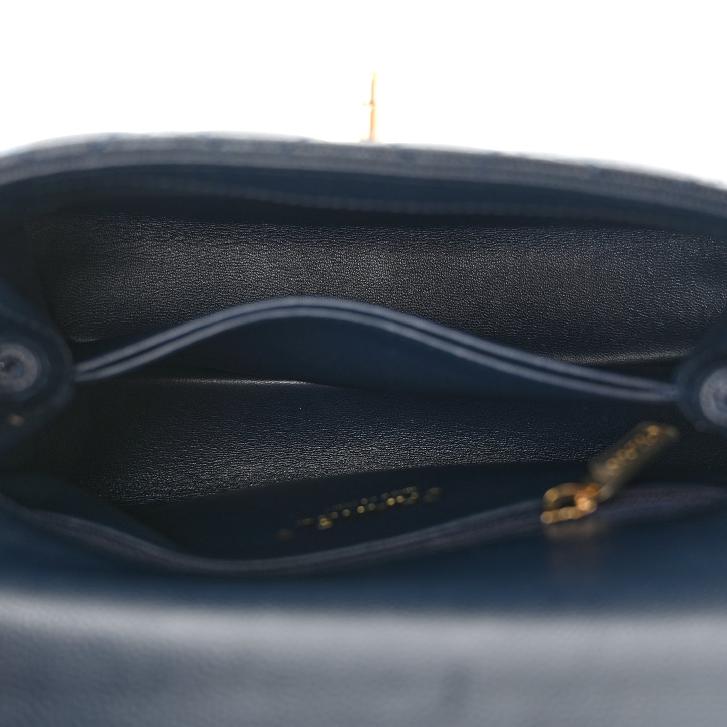 Caviar Quilted Lizard Embossed Mini Coco Handle Flap Dark Blue