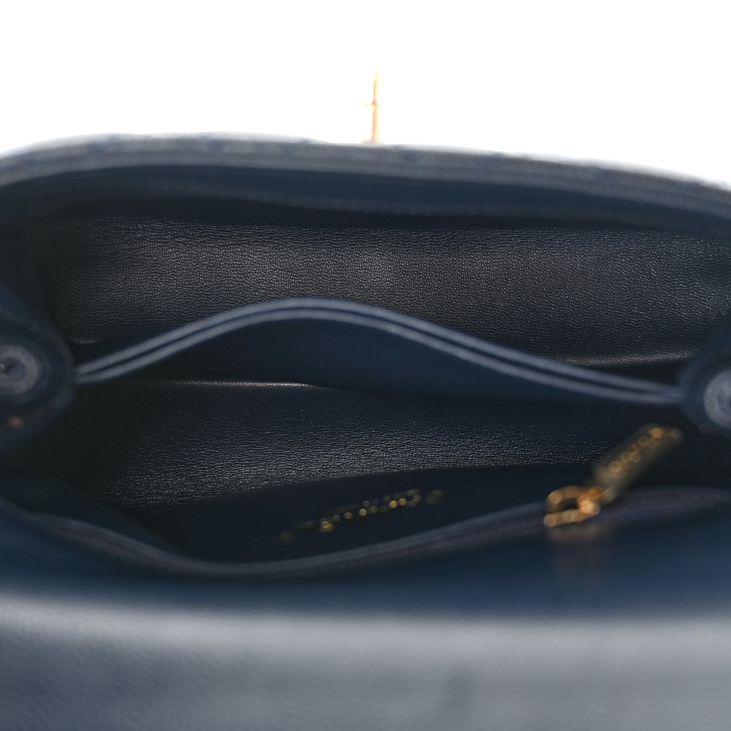 Chanel Caviar Quilted Lizard Embossed Mini Coco Handle Flap Dark Blue 5 of 10