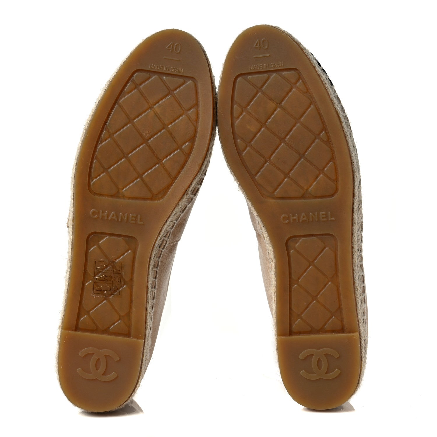 Chanel Lambskin CC Espadrilles 40 Beige Black 5 of 9