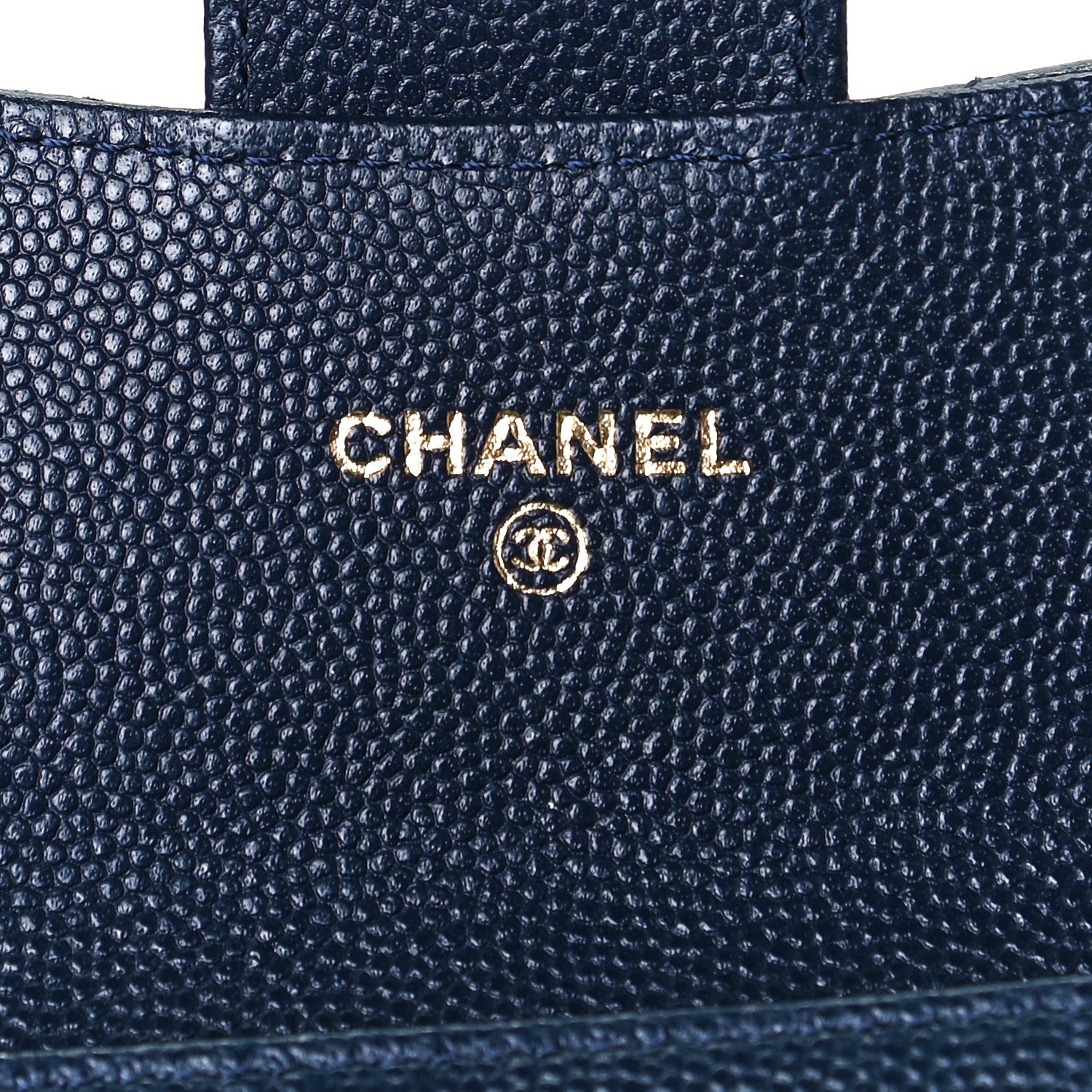 Chanel Caviar Quilted Flap Card Holder Wallet Navy Blue 7 of 8