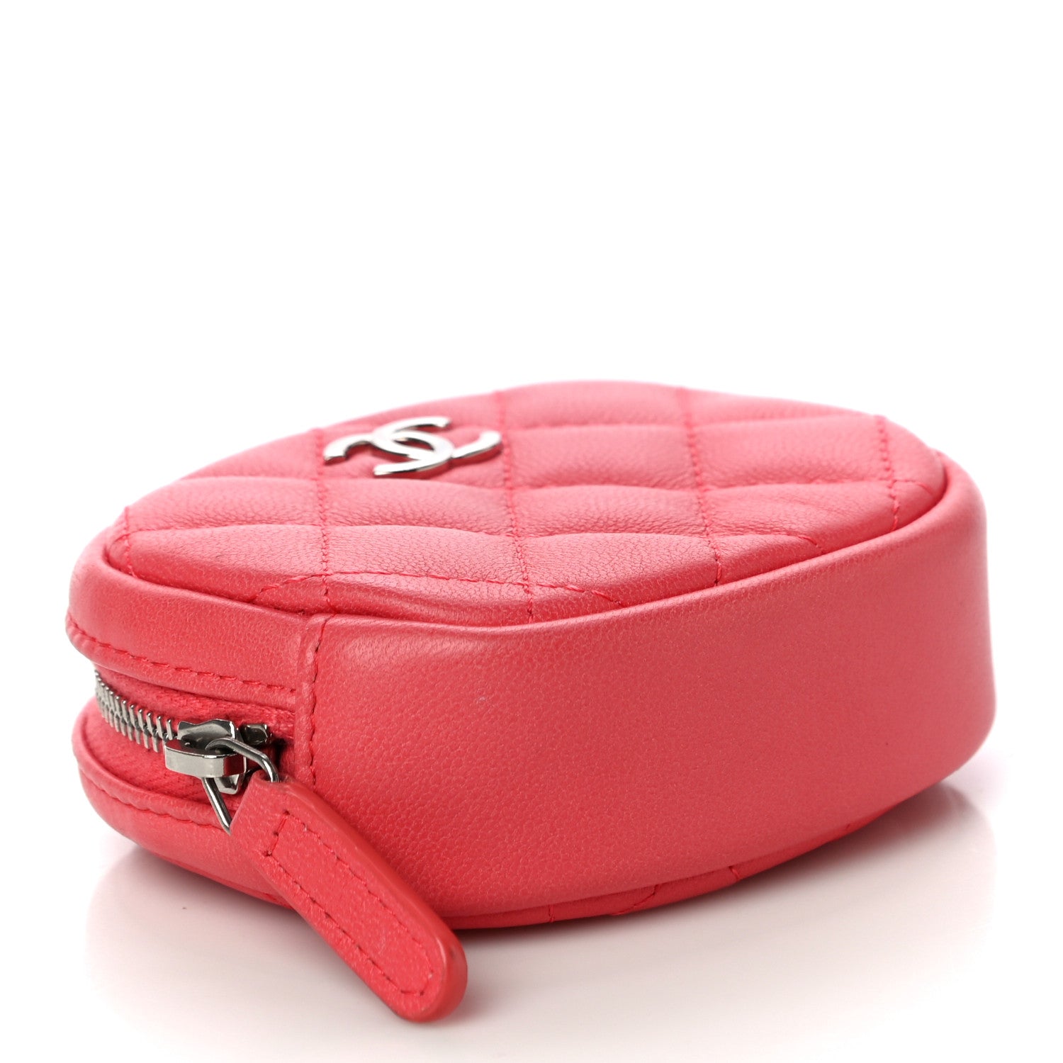 Chanel Lambskin Quilted Zip Around Classic Coin Purse Coral 4 of 10