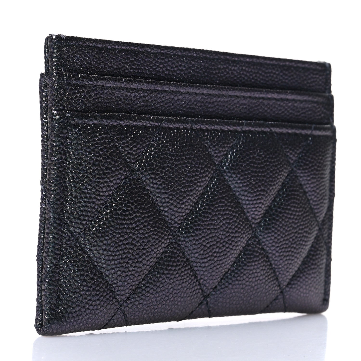 Chanel Iridescent Caviar Quilted Card Holder Black 3 of 11