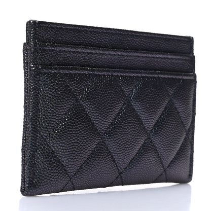 Chanel Iridescent Caviar Quilted Card Holder Black 3 of 11
