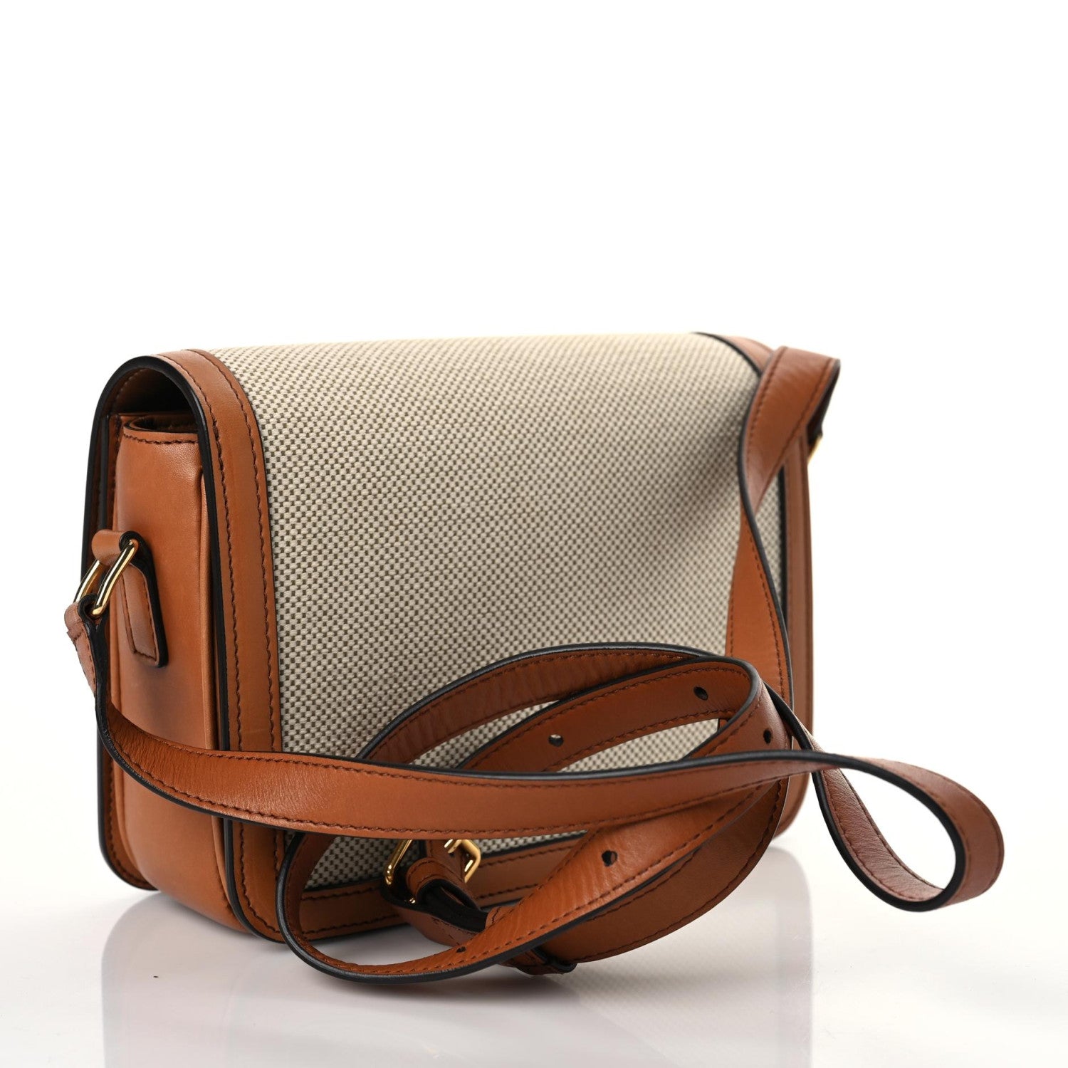 Celine Textile Calfskin Classique Triomphe Bag Natural Tan 3 of 8