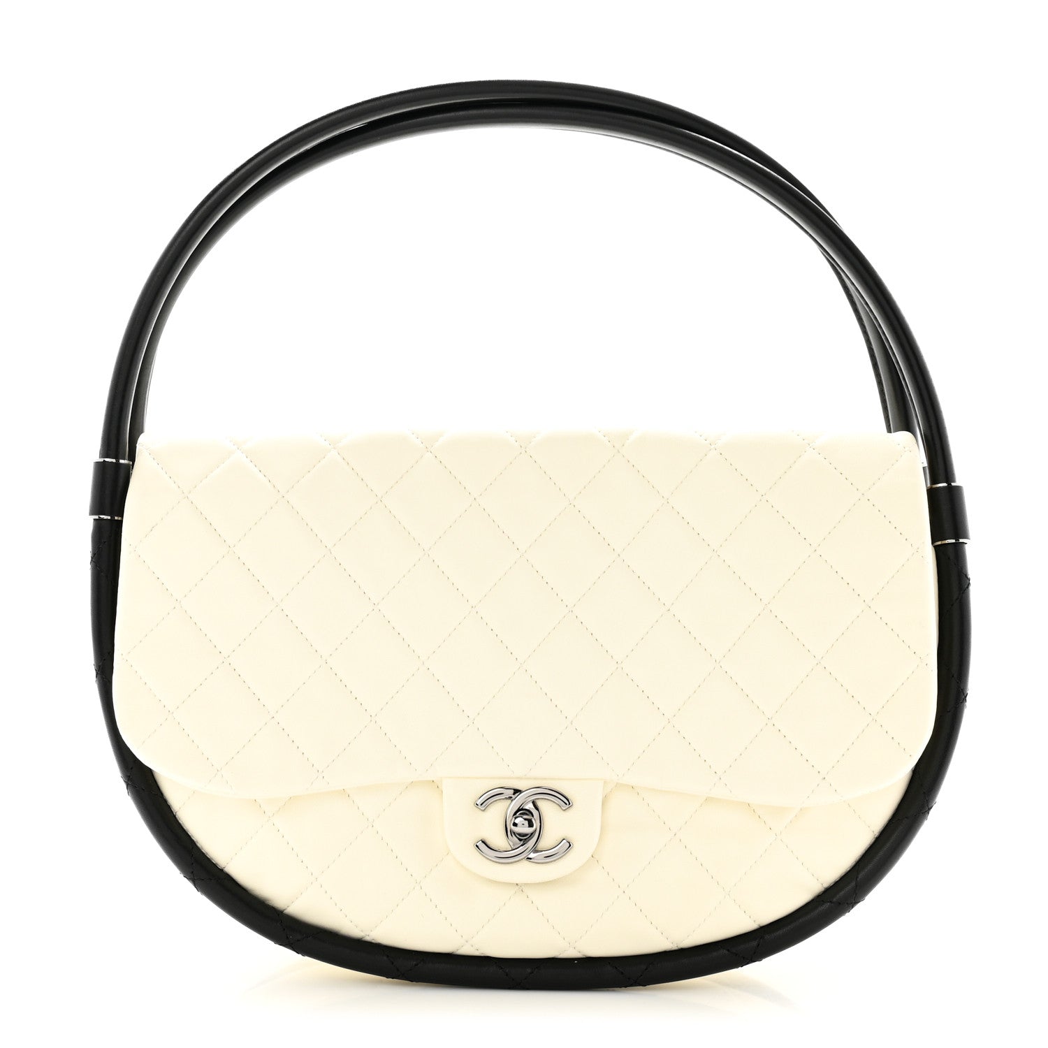 Chanel Lambskin Quilted Medium Hula Hoop Flap Ivory 1 of 12