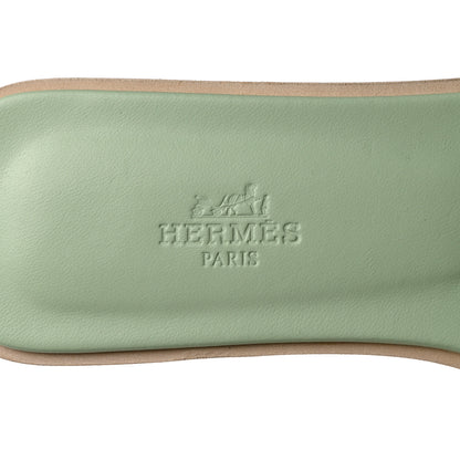 Hermes Epsom Oran Sandals 38 Vert Jade 7 of 9