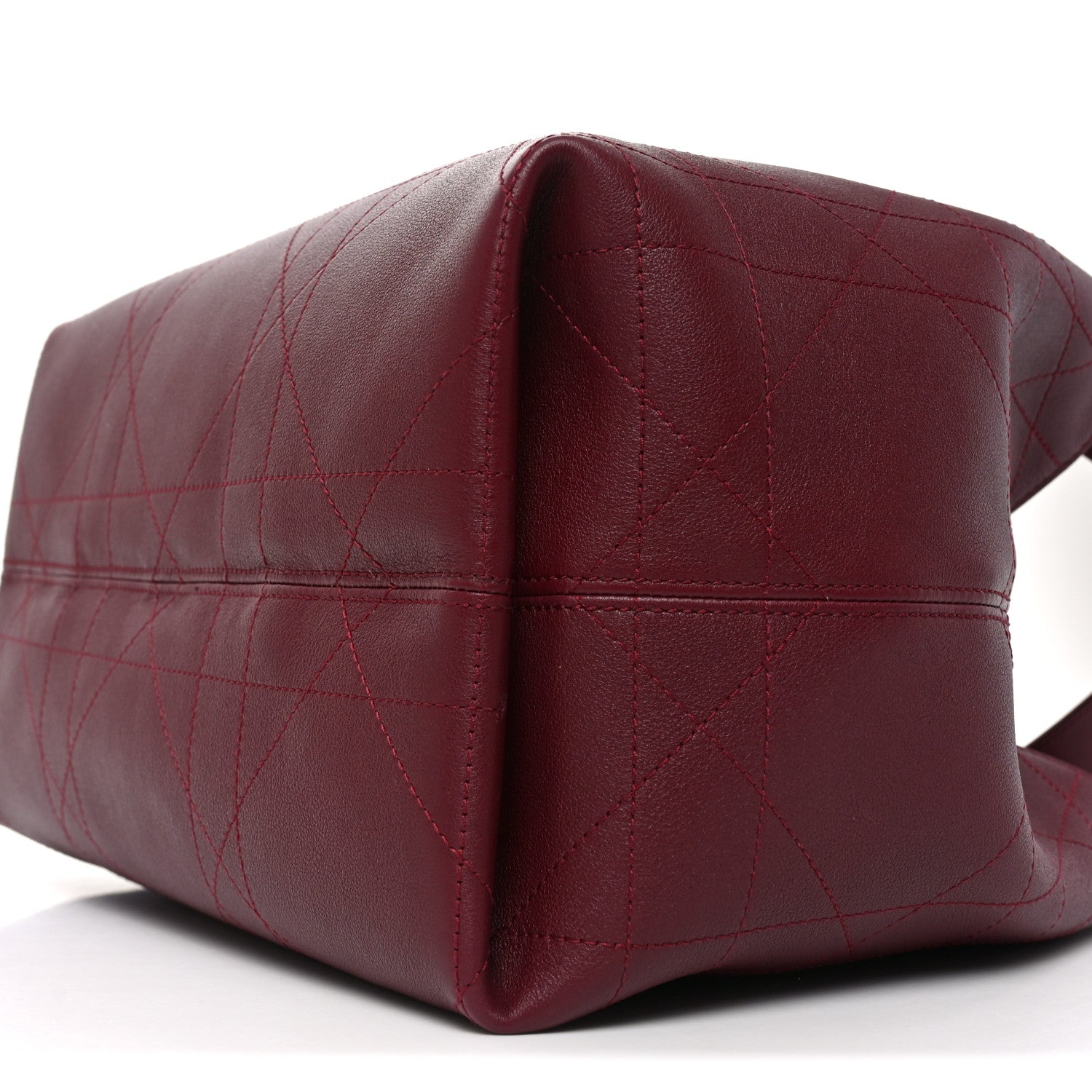 Christian Dior Calfskin Macrocannage Medium Toujours Vertical Tote Burgundy 12 of 12
